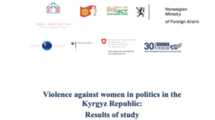 Violence against women in politics in the Kyrgyz Republic: Results of study