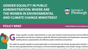 Gender Equality in Public Administration: Where are the Women in Environmental and Climate Change Ministries?